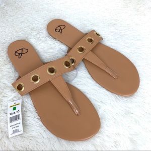 New Bobbie Brooks Sandals Tan Summer Size 10 Thong